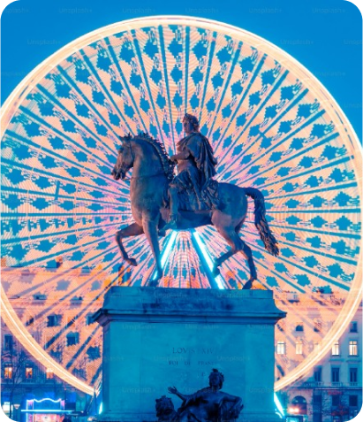 La statue du Roi Soleil à Lyon
